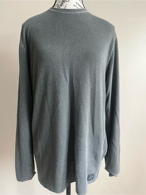 Men's Lucky Brand Y2K Lightweight Long-Sleeve Gray Henley - Size Large